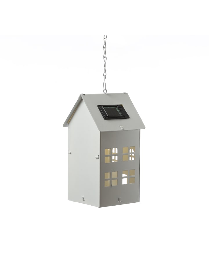 MARELIDA LED Solar Haus Lichthaus DIY Deko Laterne Metall H: 19cm Lichtsensor in weiß günstig kaufen onesize