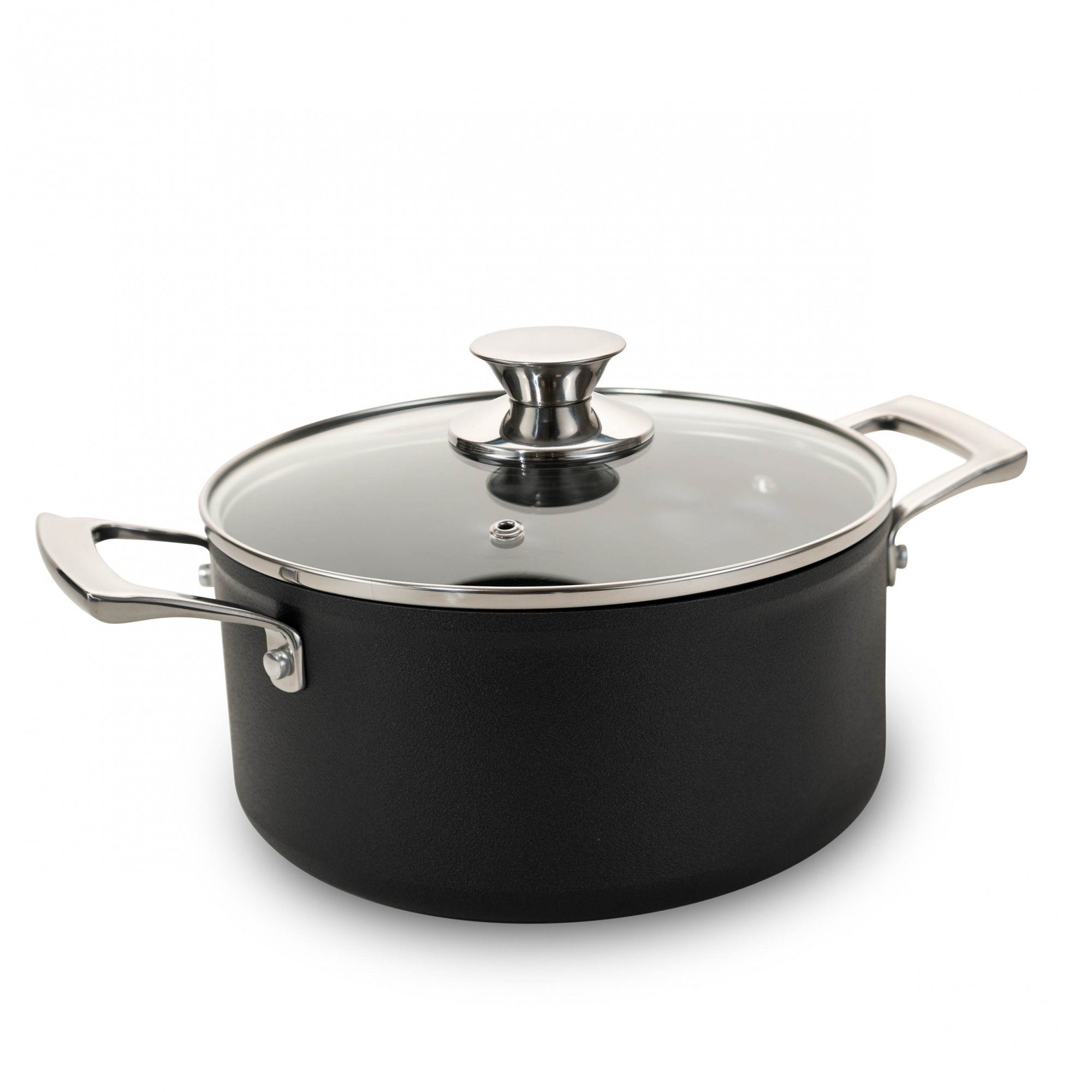 Genius Kochtopf Cerafit Plasma Topf 20 cm, Aluminium, Edelstahl (1 Kochtopf 1 Deckel), Antihaft-Beschichtung, für alle Herdarten, abnehmbarer Griff