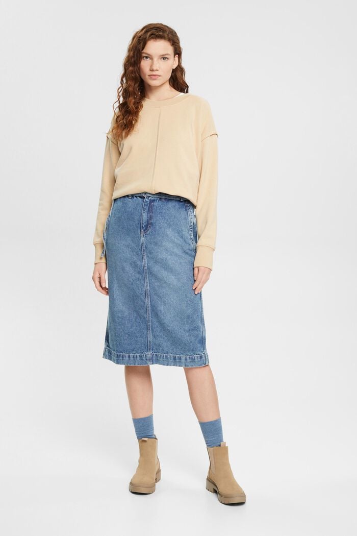 Jeansrock mit Paperbag-Bund