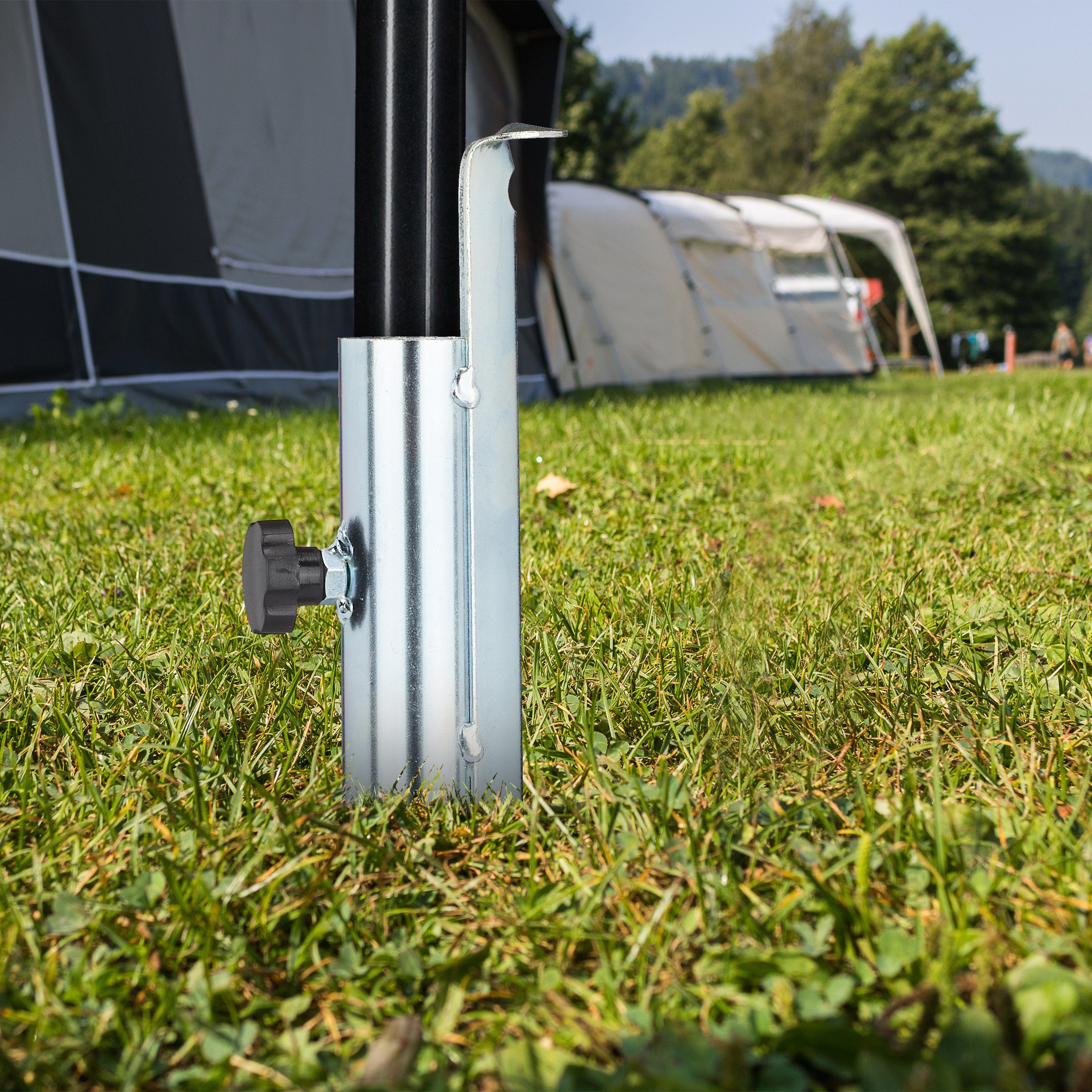 relaxdays Schirmhalter Rasendorn für Sonnenschirm