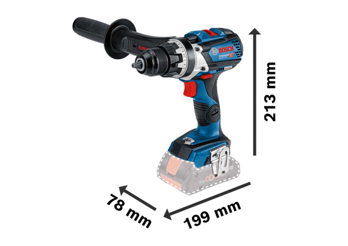 Bosch Blue 06019G0108 GSR 18V-110 C Akku-Bohrschrauber (ohne Akku und Ladegerät)
