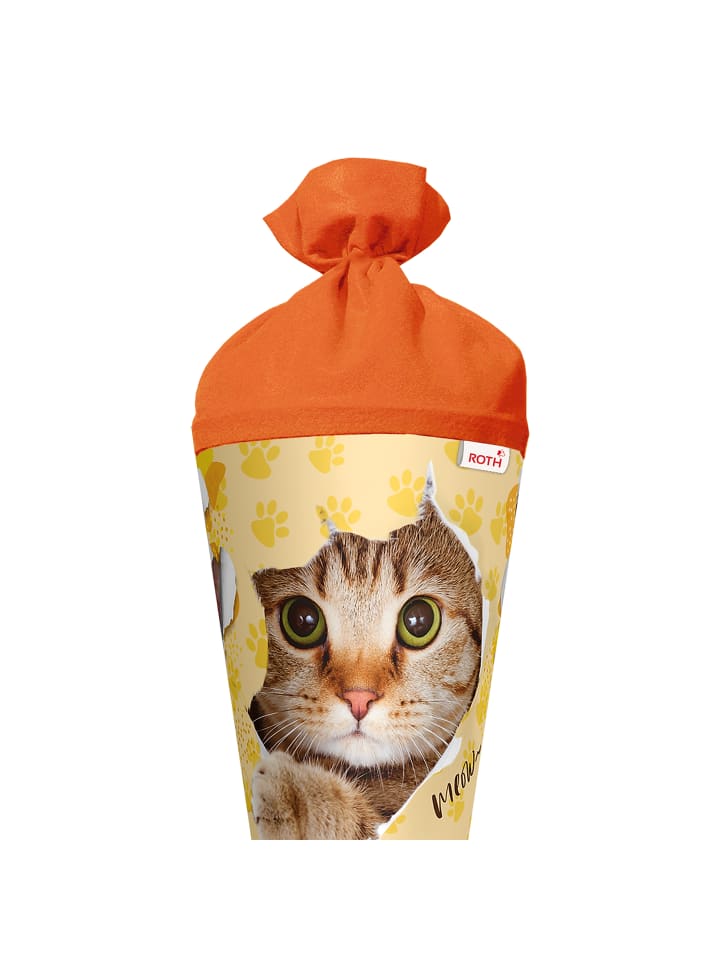ROTH Schultüte groß Katzenparty 70 cm in Orange günstig kaufen onesize