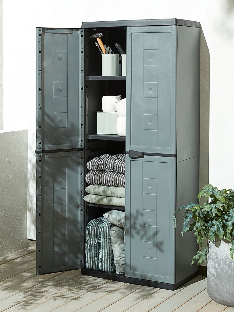 Kellerschrank, Breite 68 x Höhe 166 x Tiefe 39 cm, grau