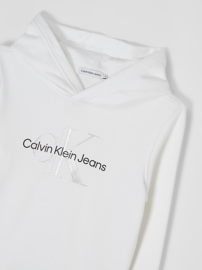 Hoodie mit Logo-Print in weiß