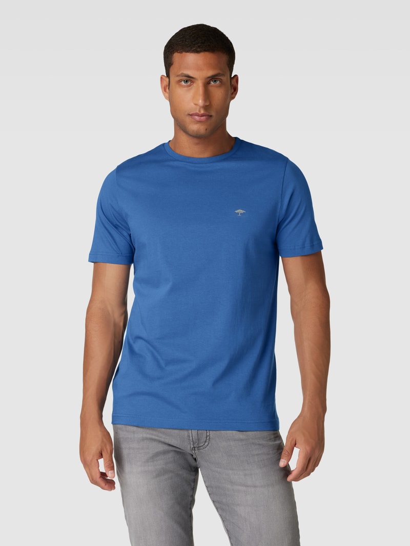 T-Shirt mit Rundhalsausschnitt in blau