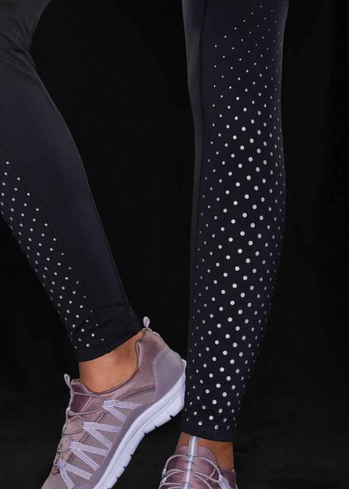 Thermo-Leggings mit reflektierendem Druck, knöchelfrei