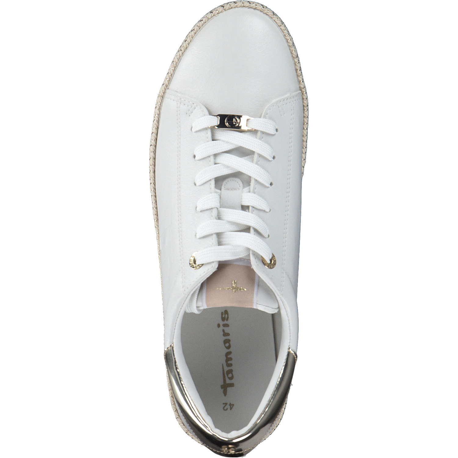 Tamaris 23713, Schnürschuhe, Damen, WHITE/GOLD