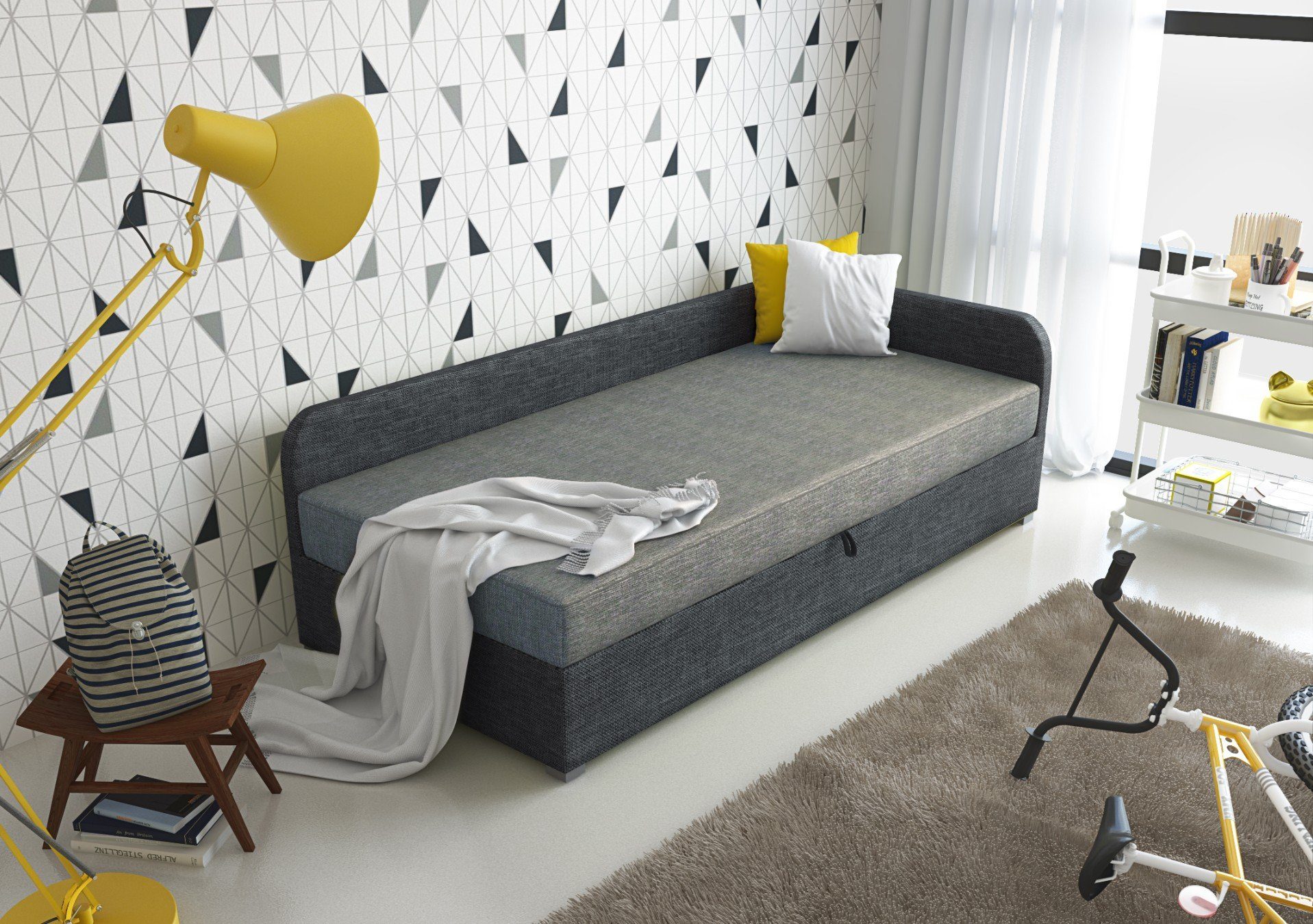 pressiode Polsterbett Polsterbett Boxspringbett Matratze x1 Bettkästen 80/90x200cm UNO