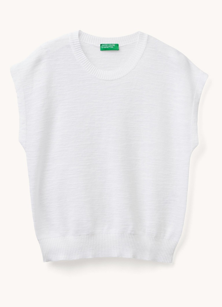 Benetton Fine-knit top in linen blend