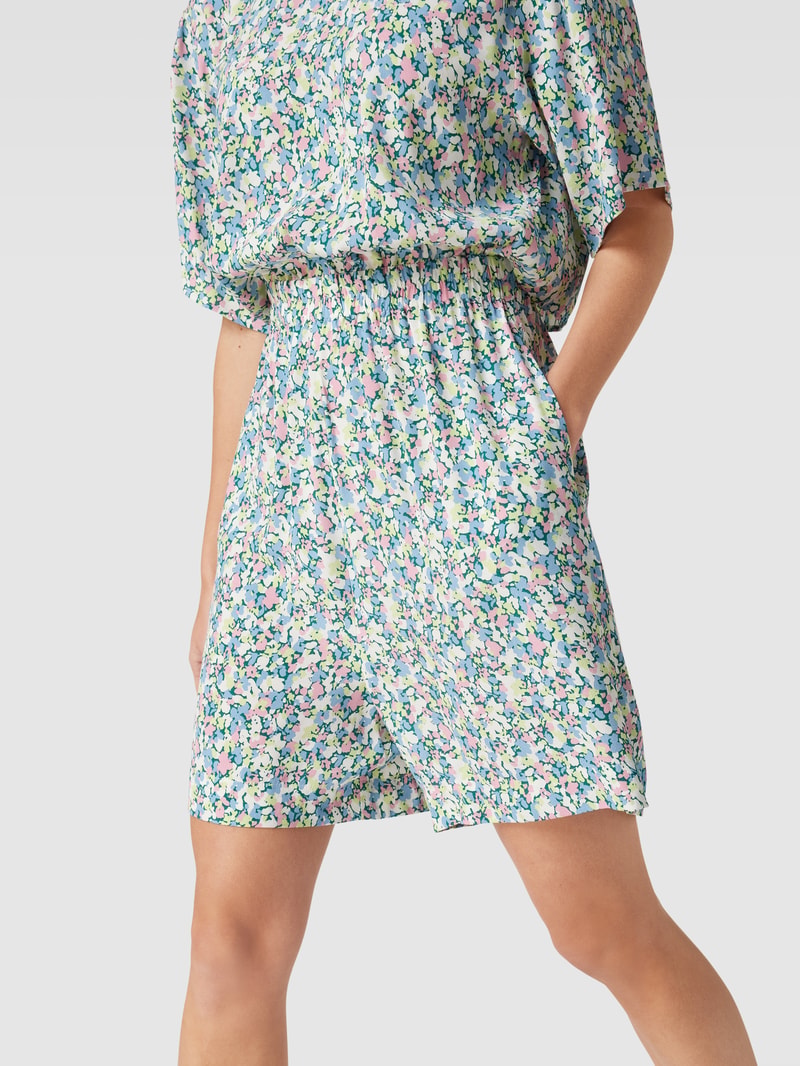 Jumpsuit mit floralem Muster in rauchblau