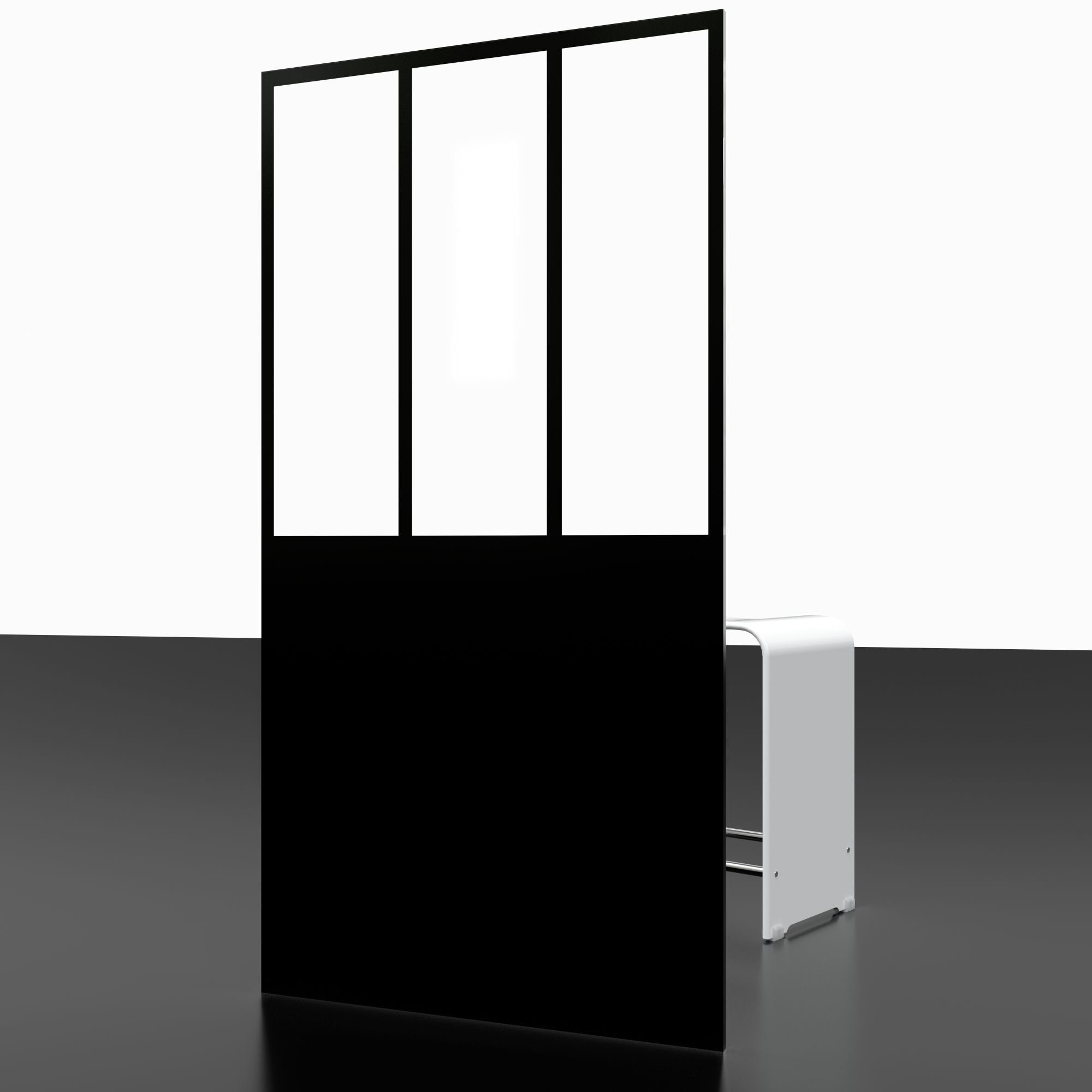 Schulte Badewannenaufsatz Black Style, 5 mm Sicherheitsglas, (1 tlg), BxH: 80 x 140 cm, Dekor Atelier 5, pendelbar