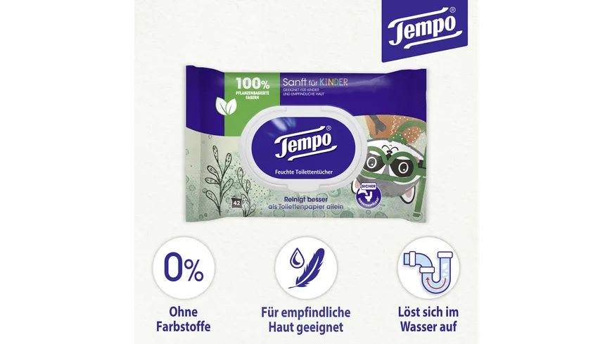 Tempo feuchtes Toilettenpapier Sanft für Kinder