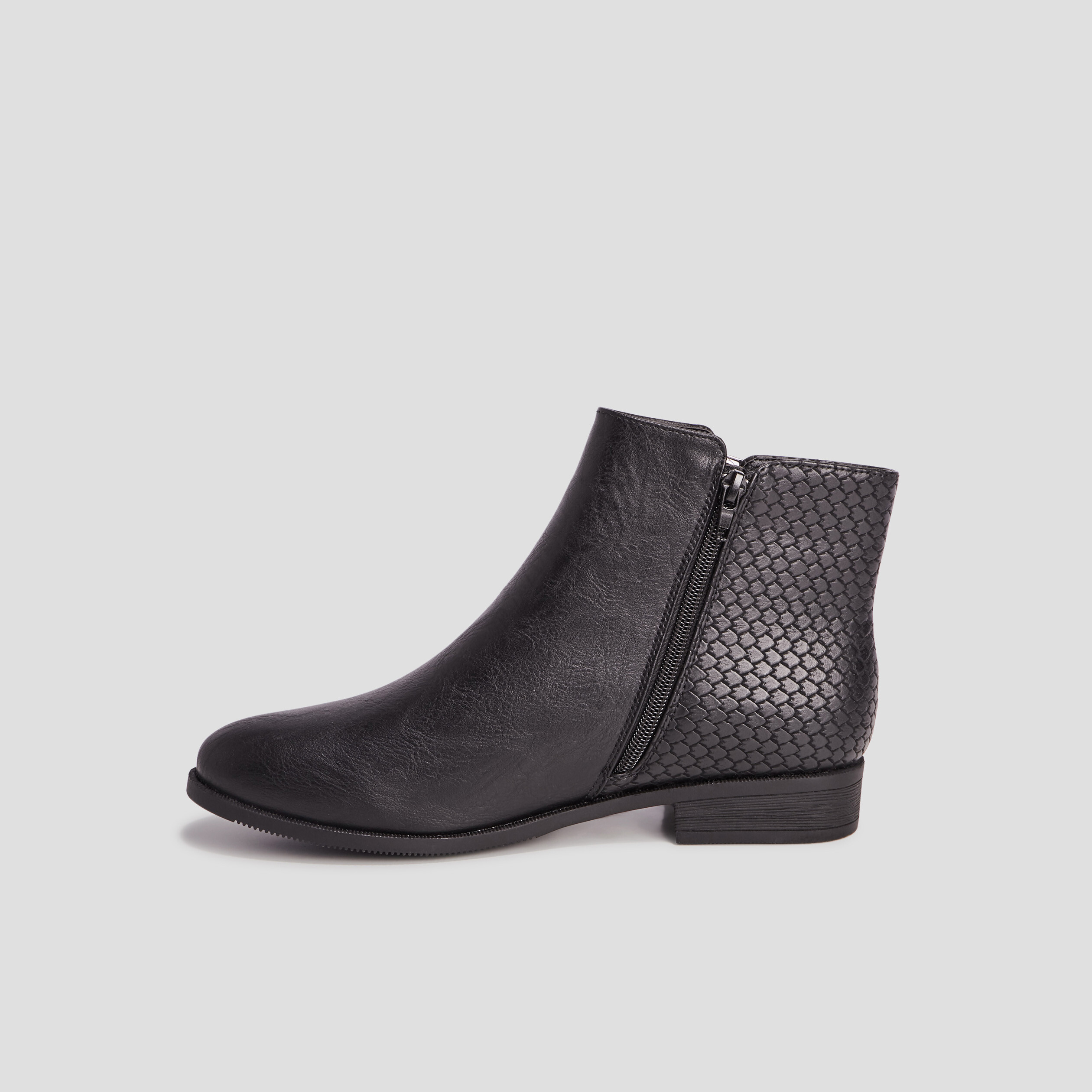 Bottines plates noir femme | La Halle