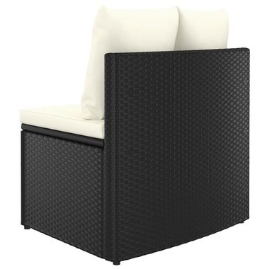 vidaXL Loungesofa 2-tlg. Garten-Sofagarnitur mit Auflagen Poly Rattan Schwarz, 2 Teile