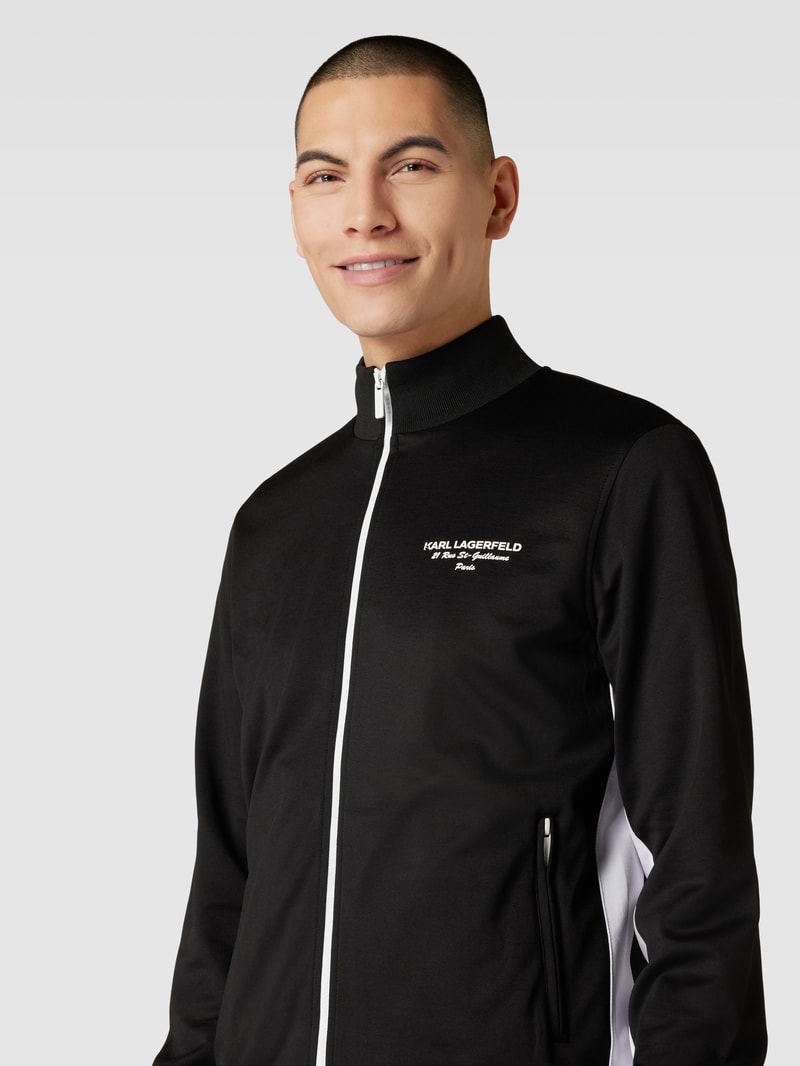 Trainingsjacke mit Stehkragen in schwarz