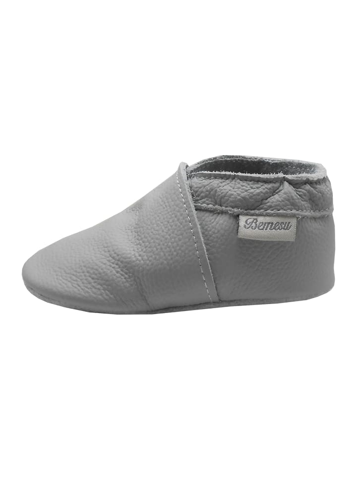 Yalion Leder-Krabbelschuhe in Grau günstig kaufen