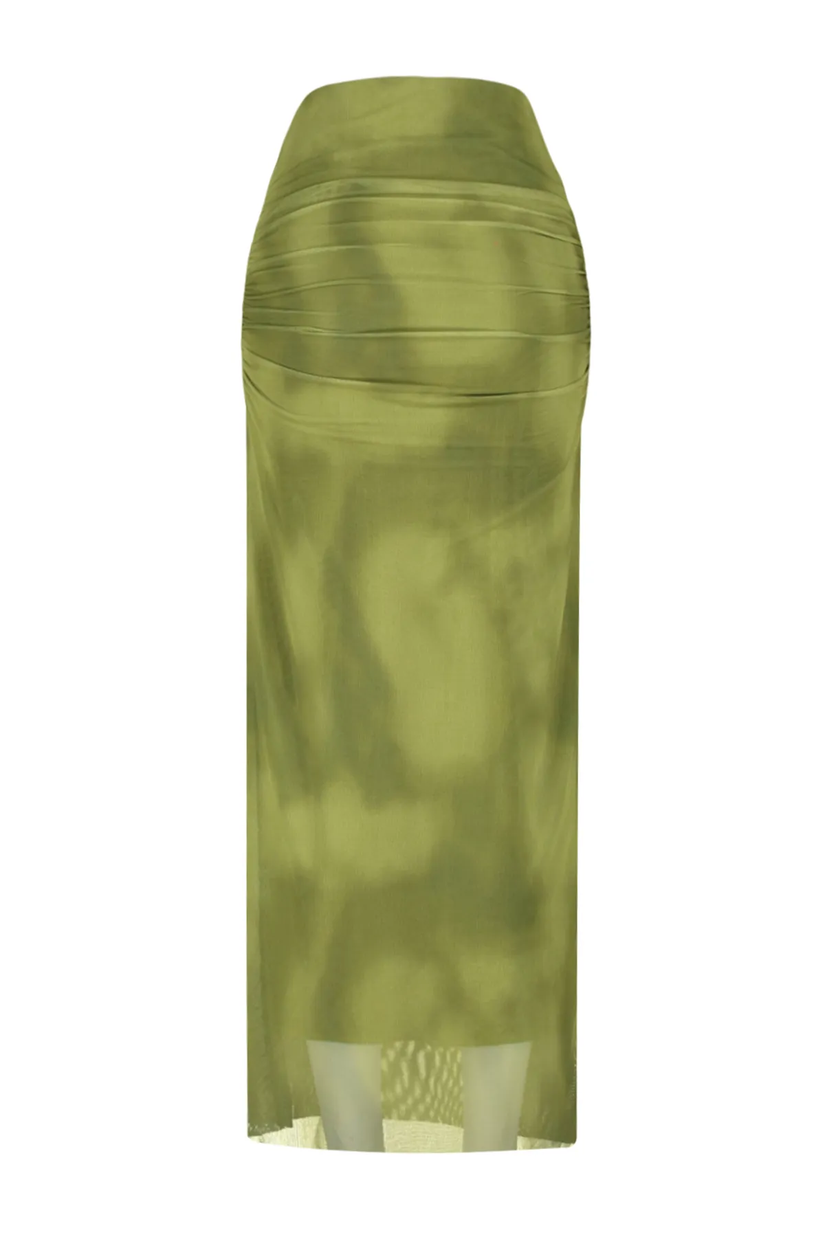 Trendyol Collection  Grüner drapierter Maxi-Tüll-Stretch-Strickrock TWOSS24ET00023