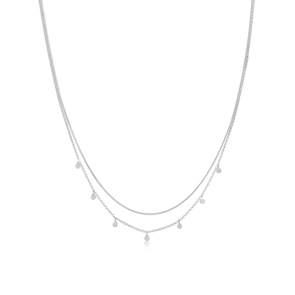 Elli Elli Collier Femmes Couches Plaquette Pendentif Martelé Tendance Blogueur en Arge collier