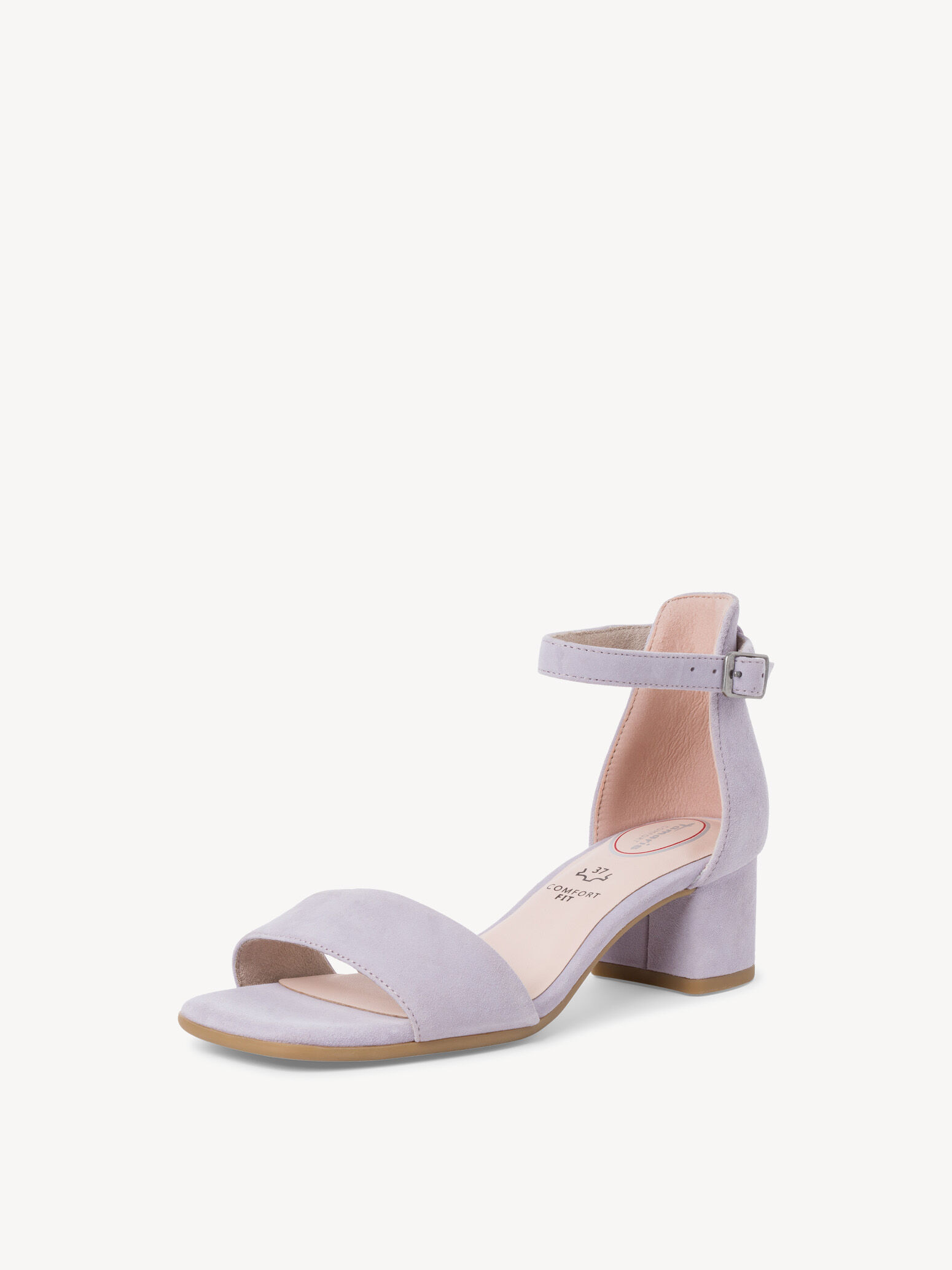 Sandale à talon en cuir - mauve