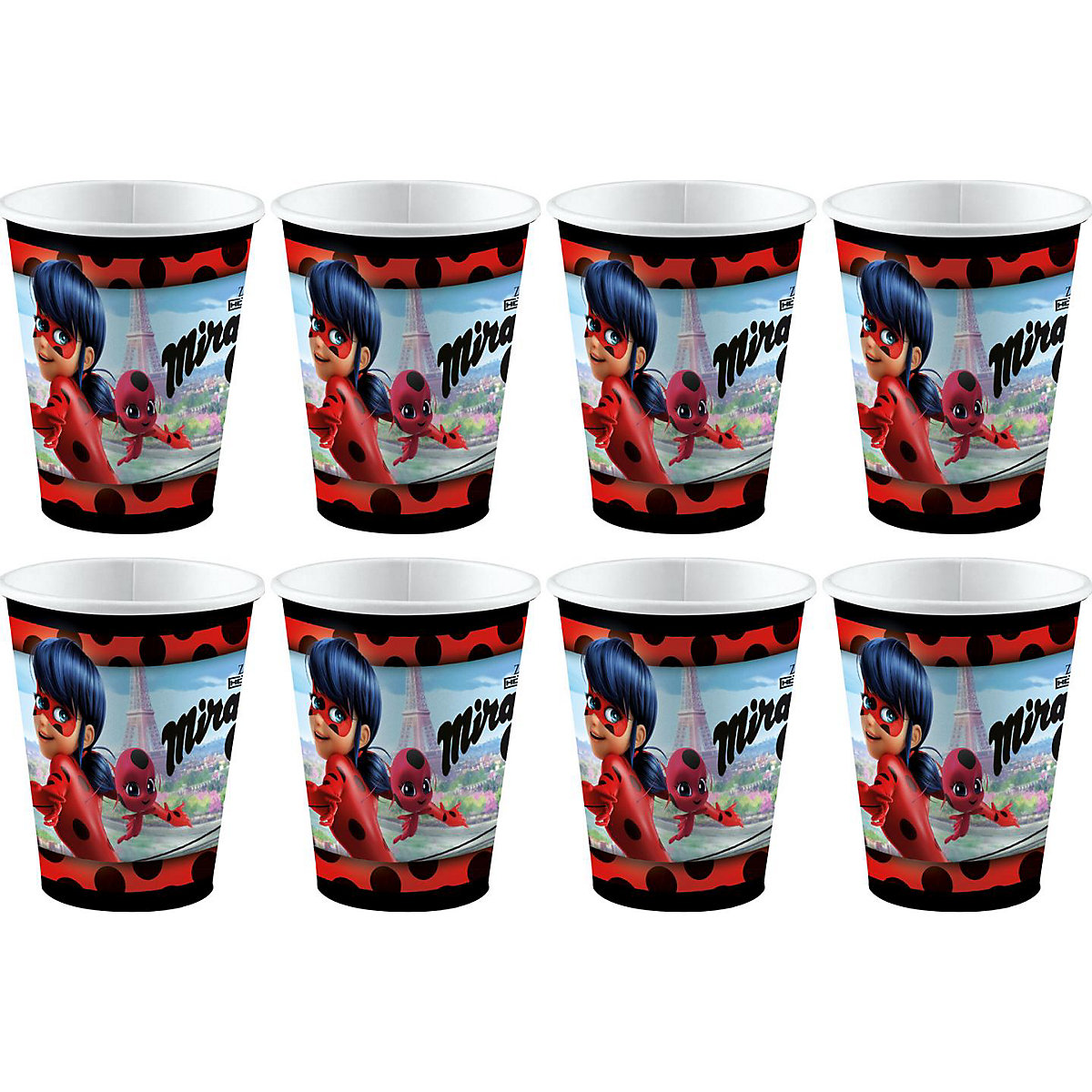 Pappbecher Miraculous 250ml, 8 Stück