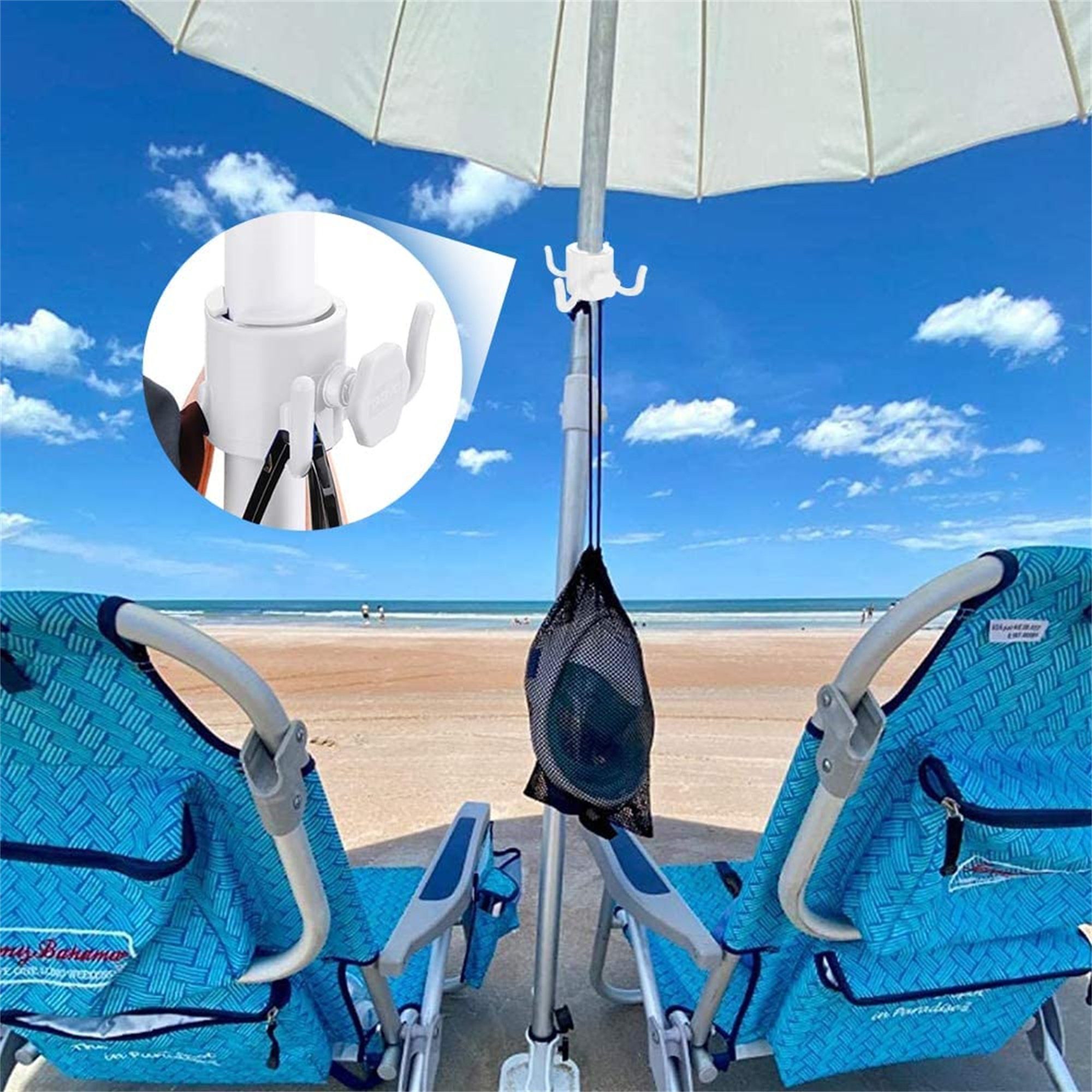 flowgoer Schirmhalter Outdoor Regenschirm Clips, Halter für Balkongeländer