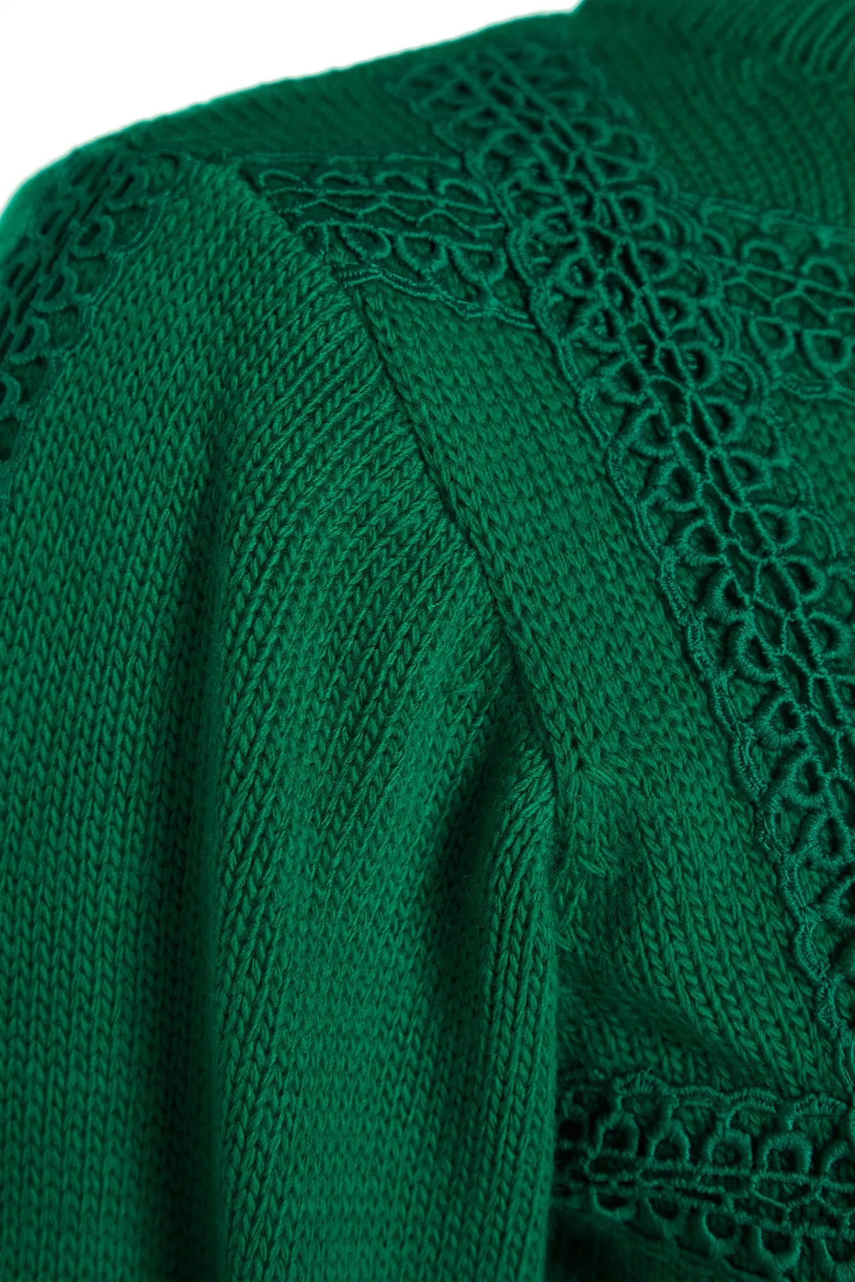 Trendyol Collection  Grünes Mini-Spitzenkleid aus Strick TWOAW22EL0011
