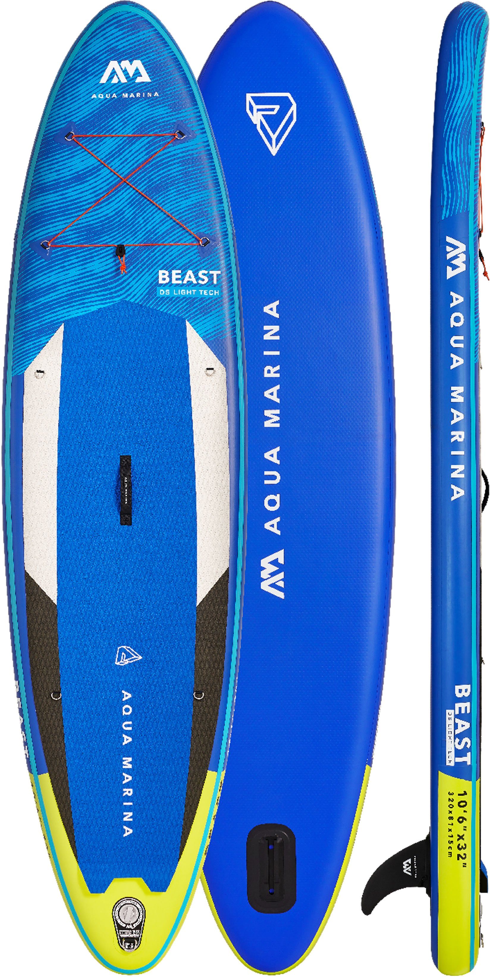 Aqua Marina Inflatable SUP-Board Beast Stand-Up, (Set, 6 tlg., mit Paddel, Pumpe und Transportrucksack)