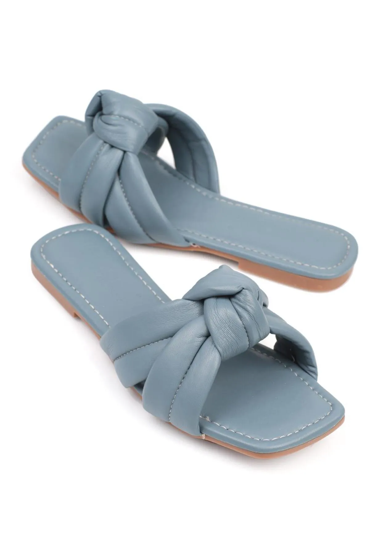 Capone Outfitters  Capone Denim-Damenhausschuhe mit flachem Absatz