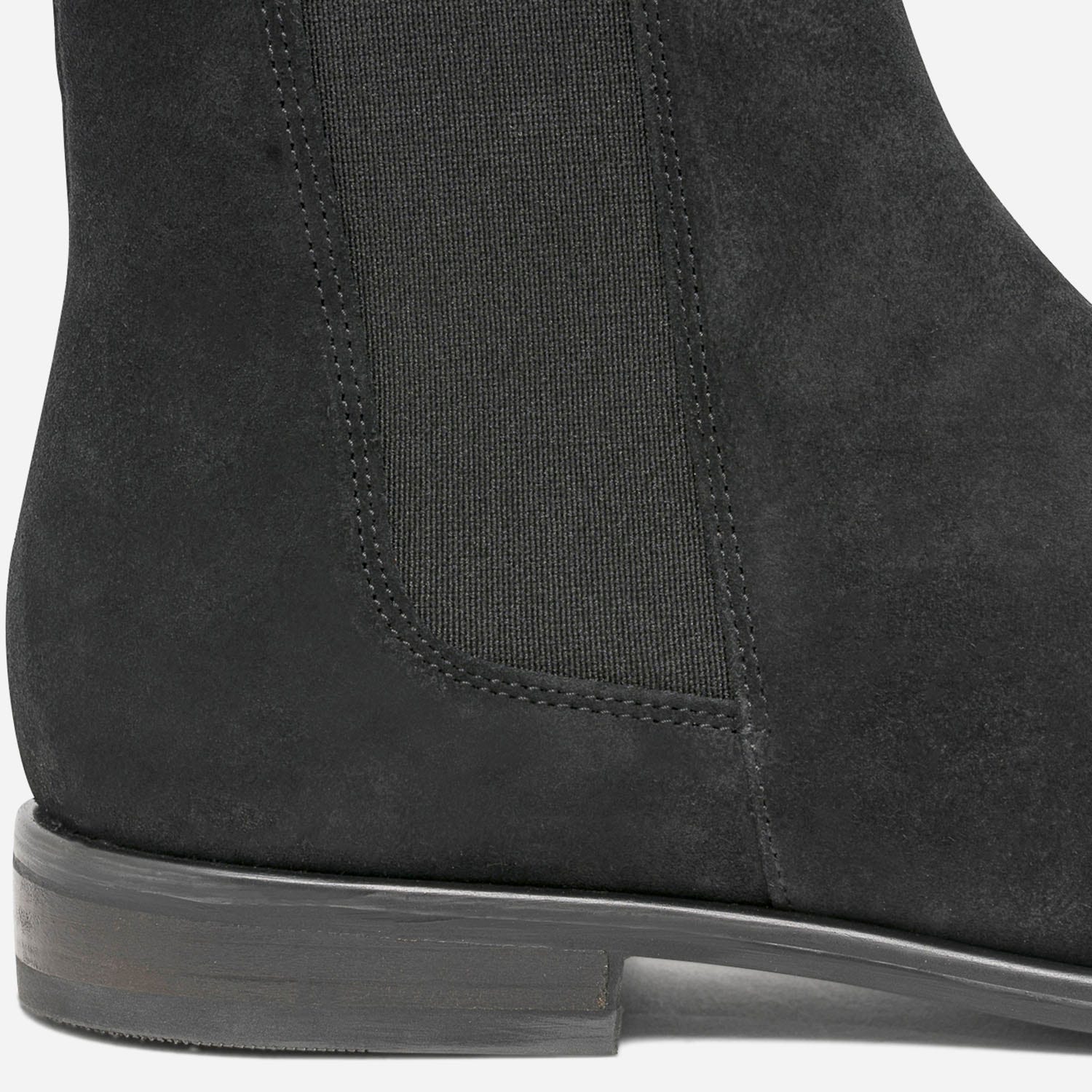 Chelsea boots noir éco-conçu en cuir velours