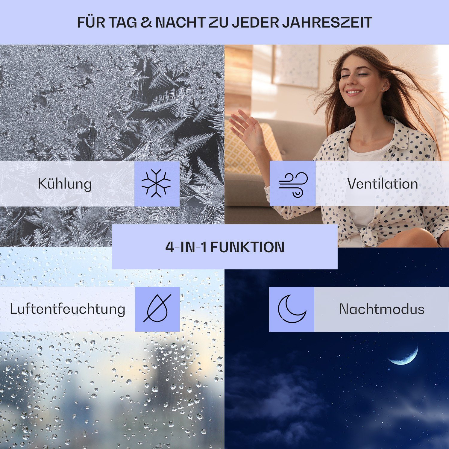 Klarstein Klimagerät New Breeze ECO, Klimagerät mobil Air Conditioner Kühlgerät Luftkühler