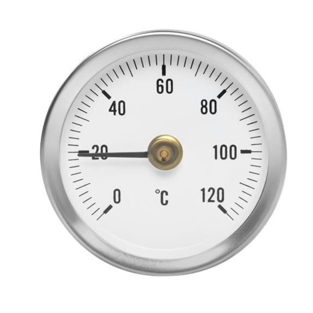 ISO TRADE Raumthermostat Thermometer, max. 12 V, mechanisch, (Clip-auf Rohr Thermometer Heißwasserthermometer, 1-St., Messgerät), Bimetall Temperaturanzeige und Feder