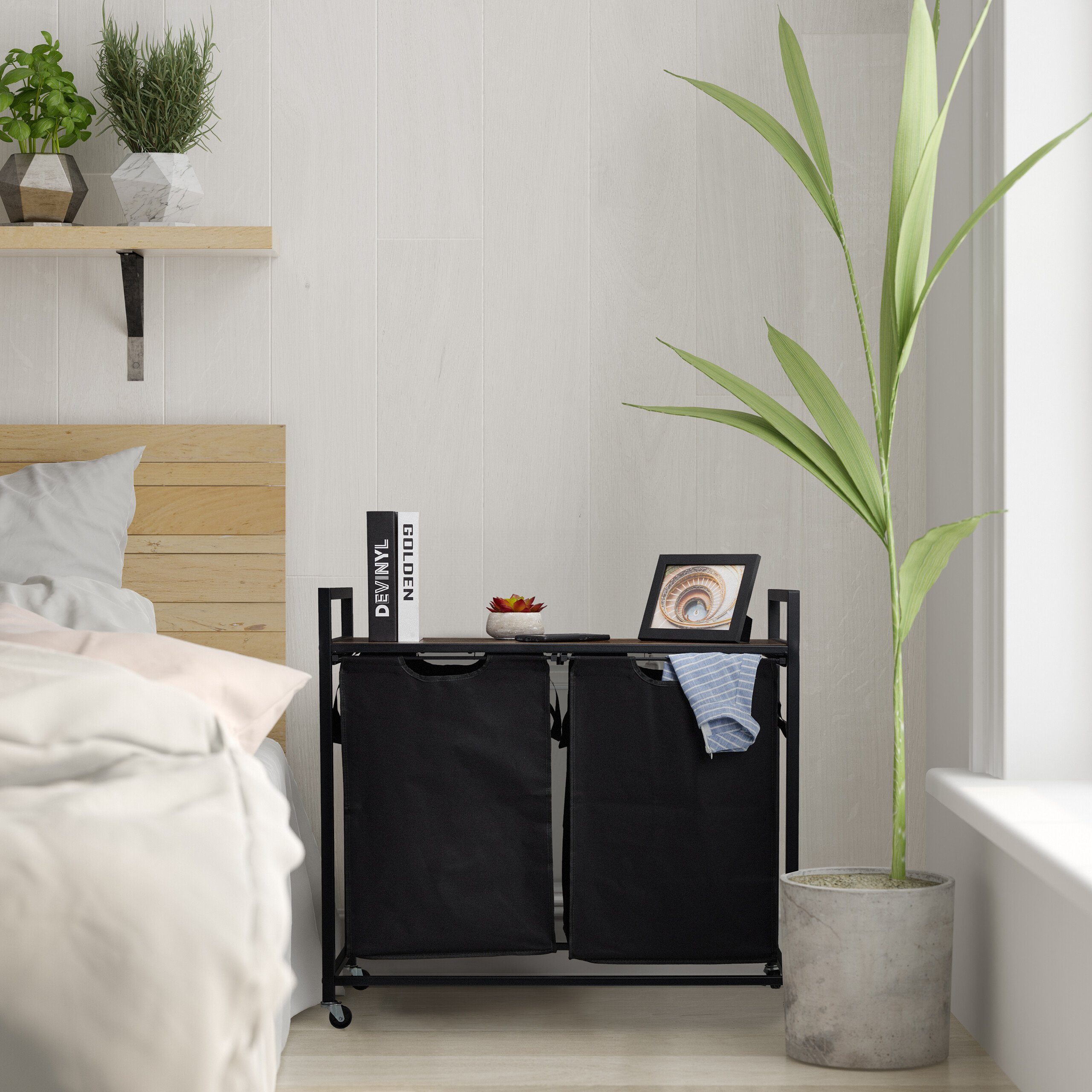relaxdays Wäschekorb Wäschekorbregal
