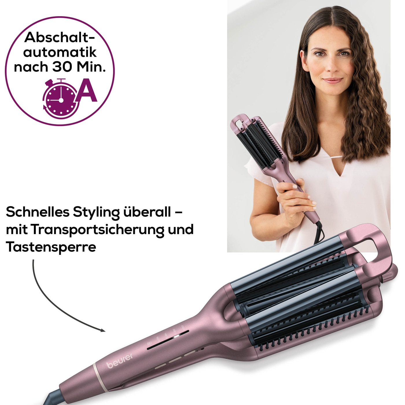 Beurer Welleneisen HT 65-Vier verschiedene Looks mit nur einem Gerät