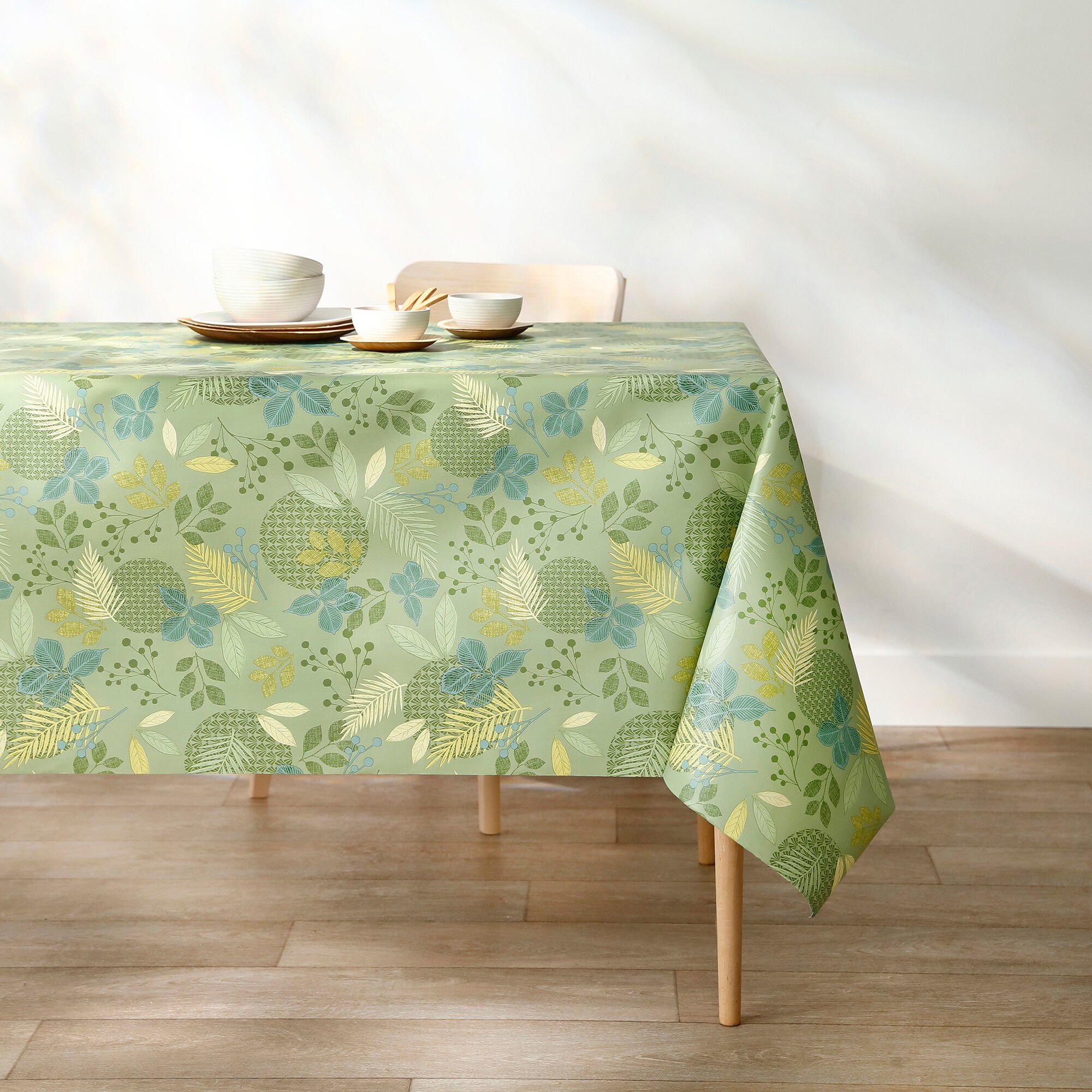 Nappe toile cirée imprimée Feuillages