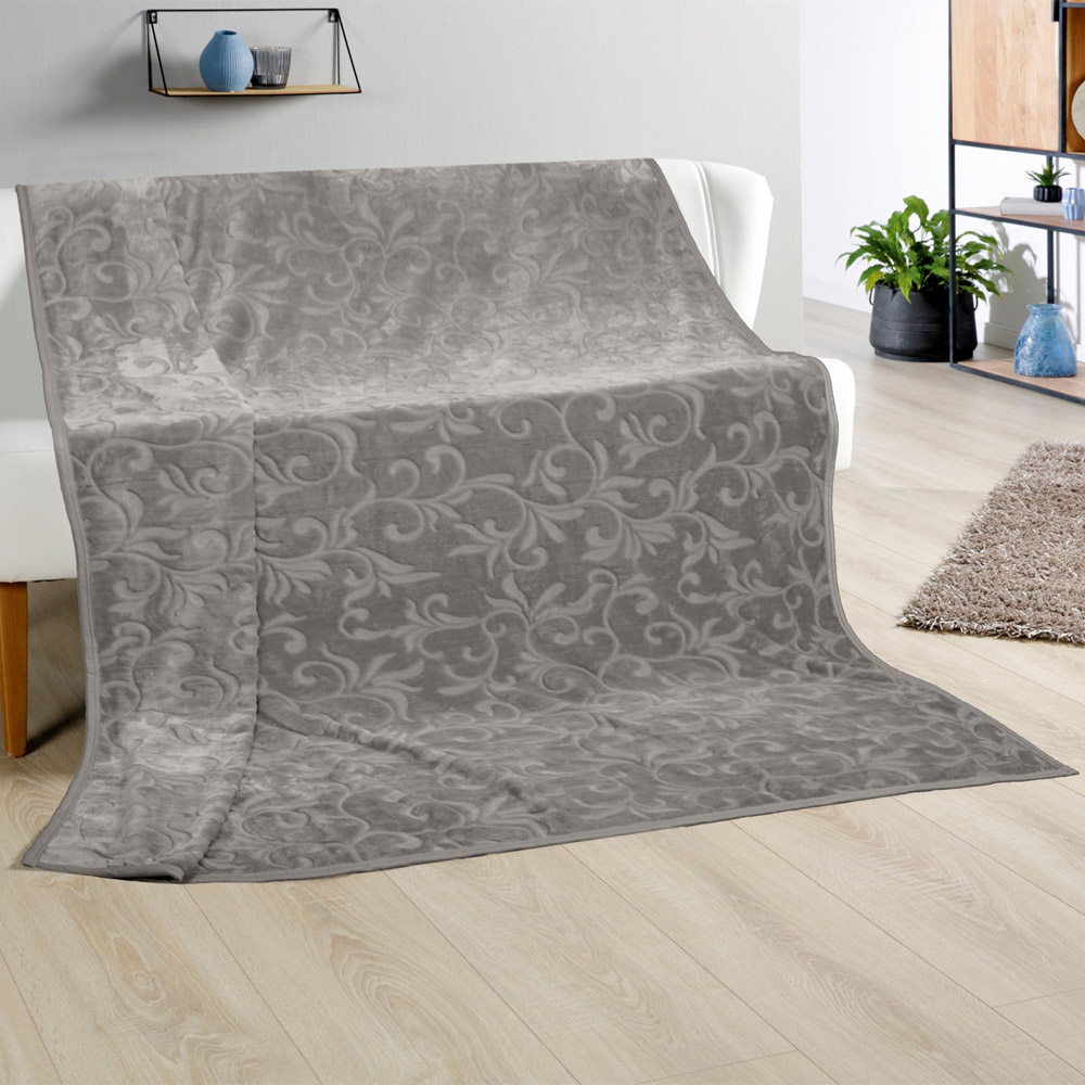 Bella Casa XXL-Kaschmir-Touch-Decke, ca. 180 x 220 cm, Stone