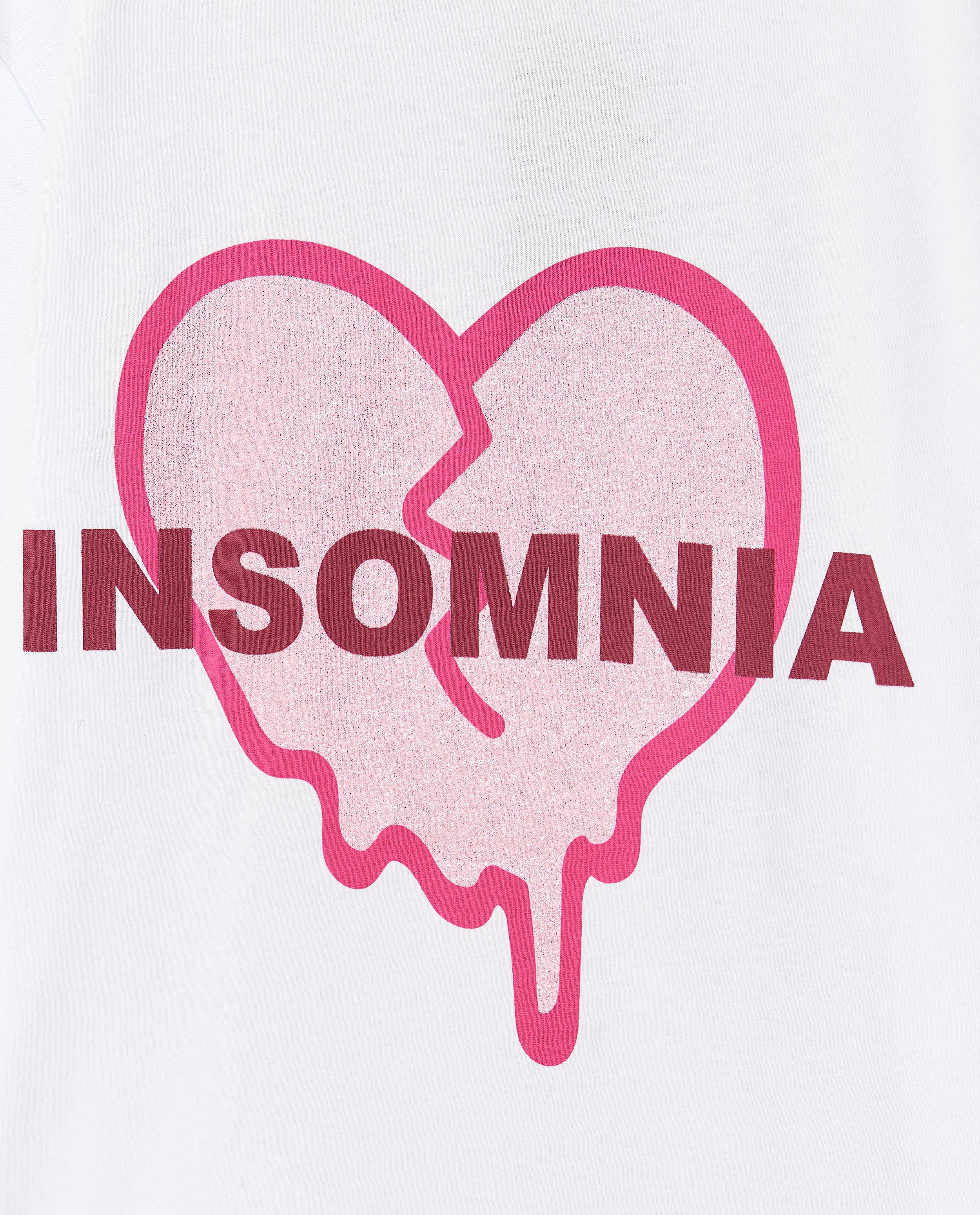 CAMILLE Insomnia póló csillámos mintával, unisex, 4-14 éves, fehér