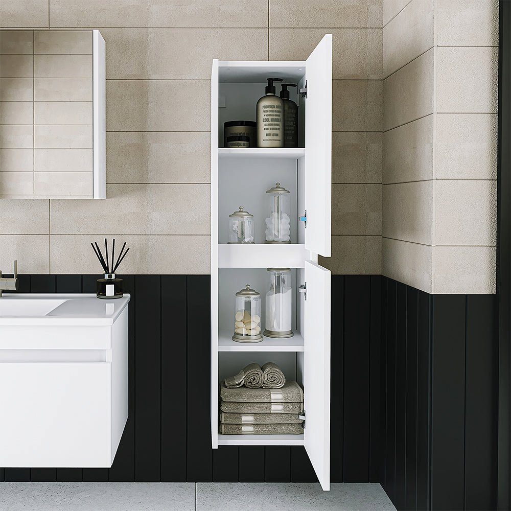 Roomart Badmöbel-Set, (Roomart, Badezimmermöbel, Hochschrank Badregal, in 5 Farben Badschrank)