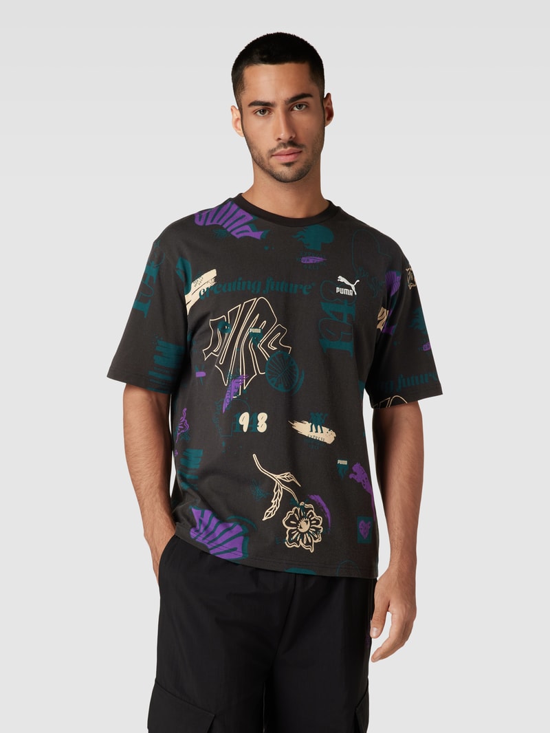 T-Shirt mit Allover-Print - PUMA X P&C* in schwarz