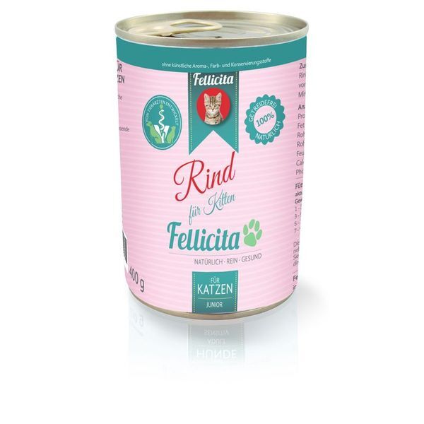 Fellicita Nassfutter Fellicita Rind pur für Kitten 6x 400g