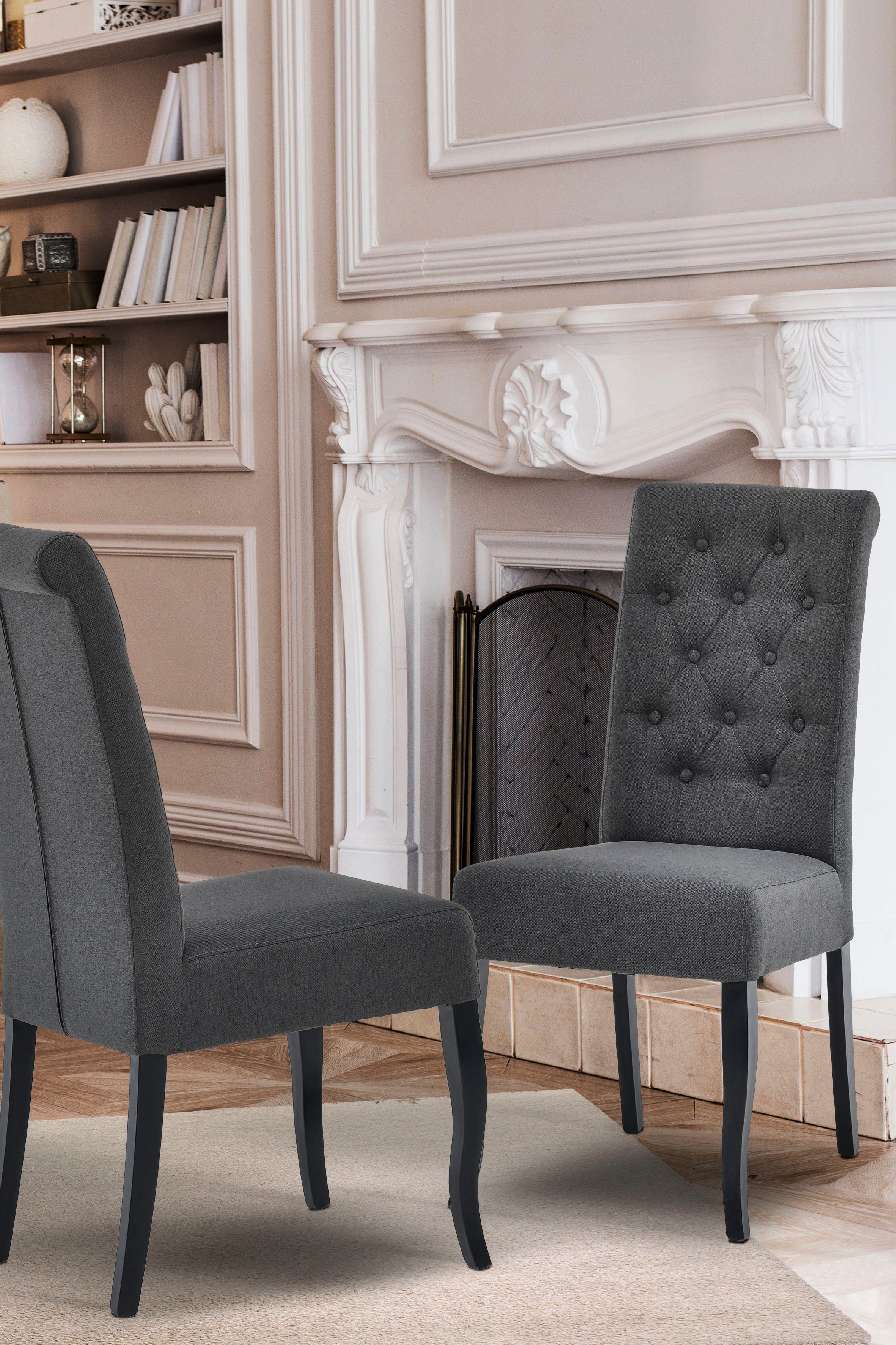 Home affaire 4-Fußstuhl Caputh (Set, 2 St), im 2er-Set, aus massiver Buche