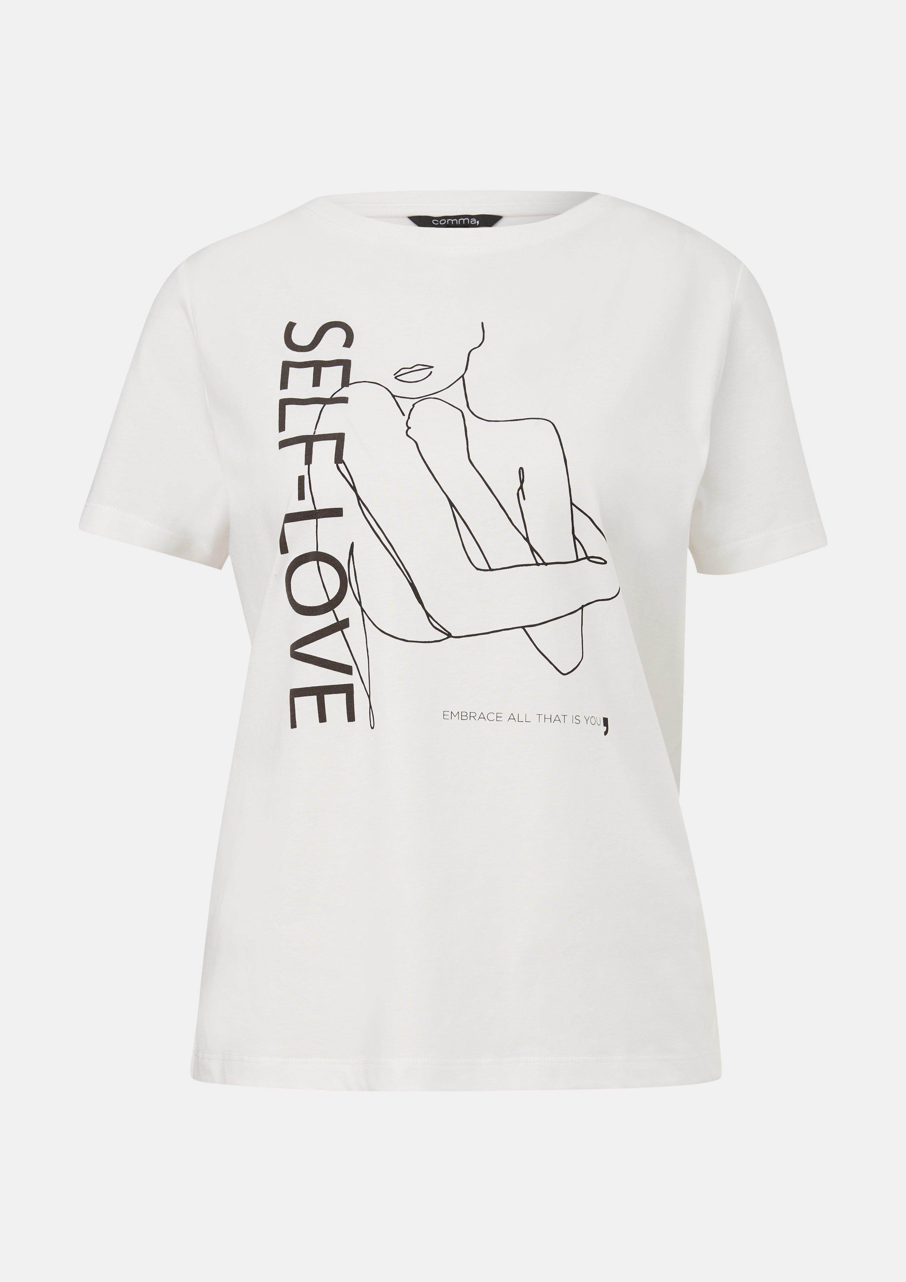 T-Shirt mit Frontprint - weiß