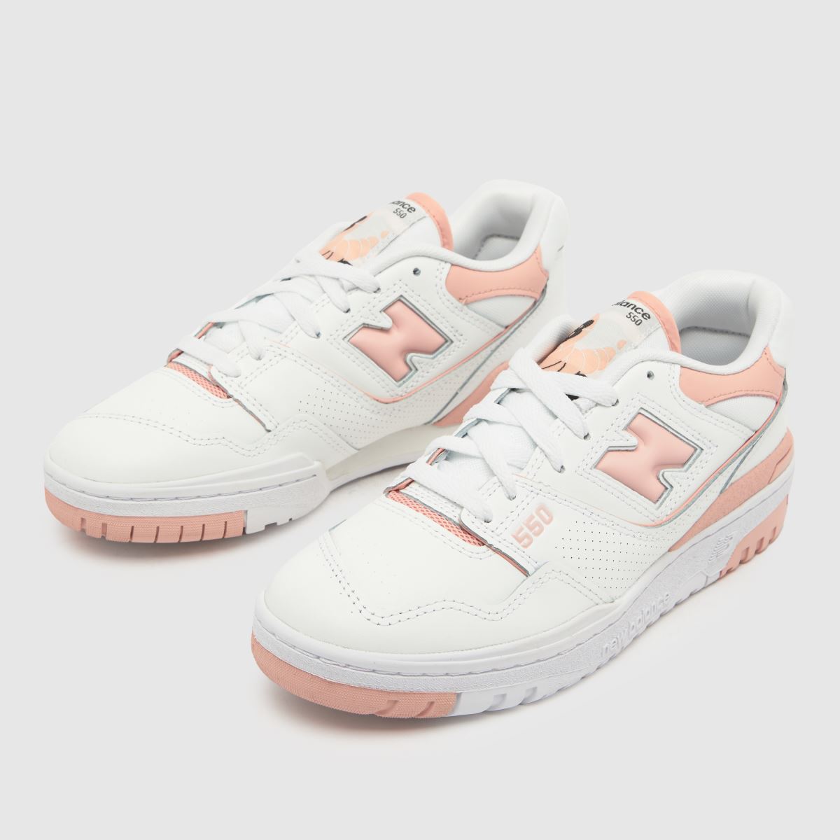 New Balance bb550 cipők fehér és rózsaszín színben
