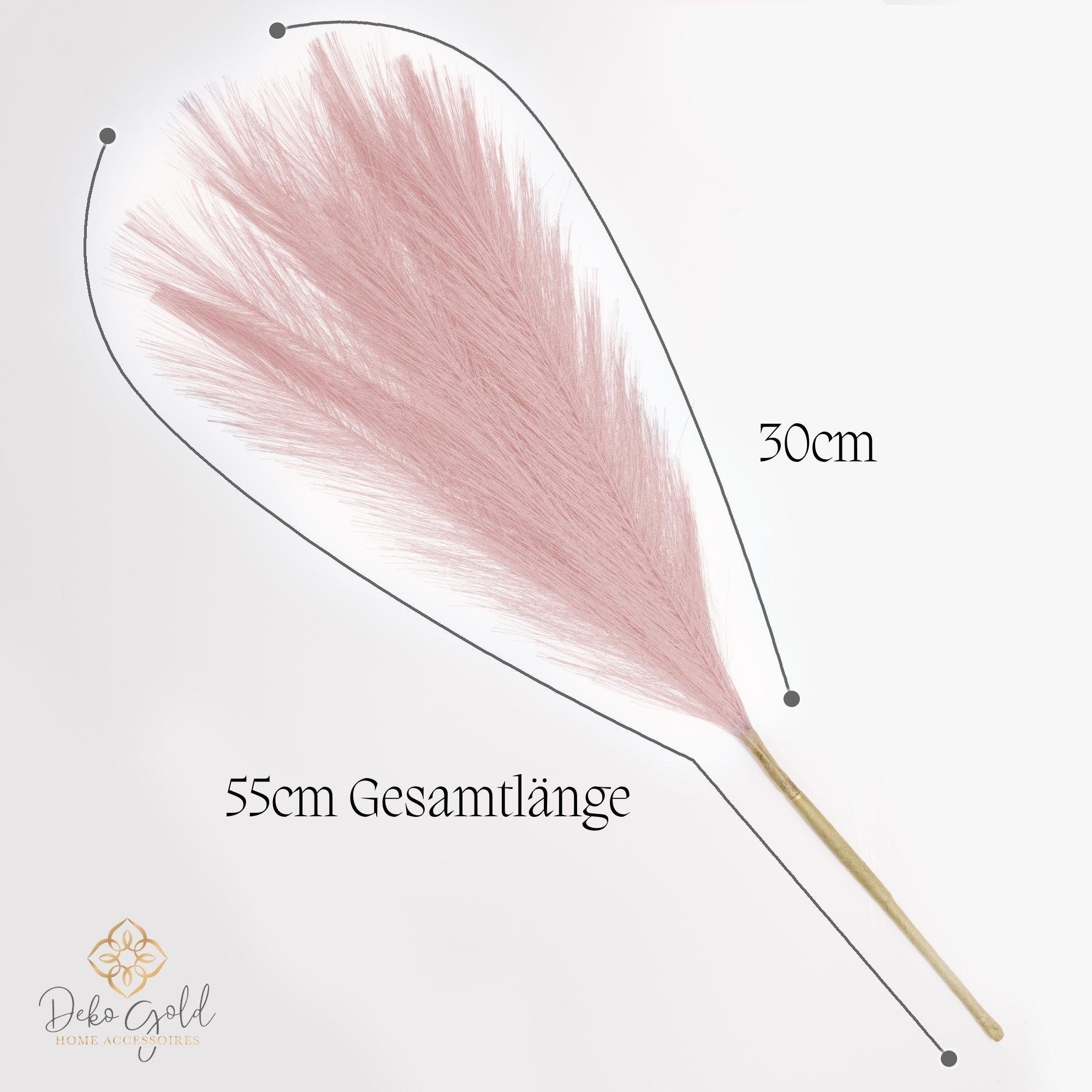 Kunstblume Pampasgras Groß Pampasgras Künstlich Pampasgras Schwarz Pampasgras Xxl Pampasgras, Nina-Maria's Deko Gold, Höhe 55 cm, 5er Set in verschiedenen Farben erhältlich