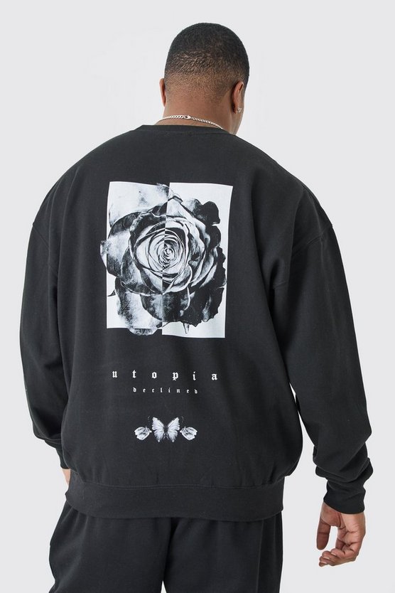 Plus Oversize Sweatshirt mit floralem Print