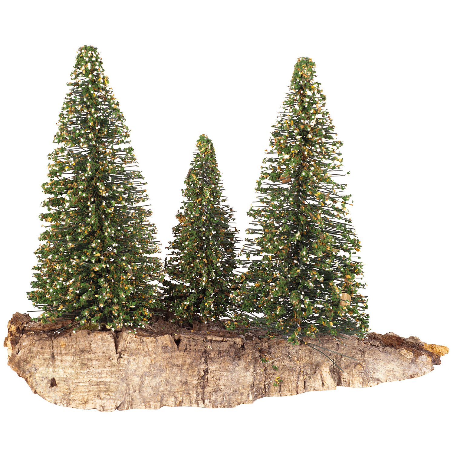 Baum-Gruppe mit 3 Bäumen, 11 x 5,5 x 16 cm, beschneit