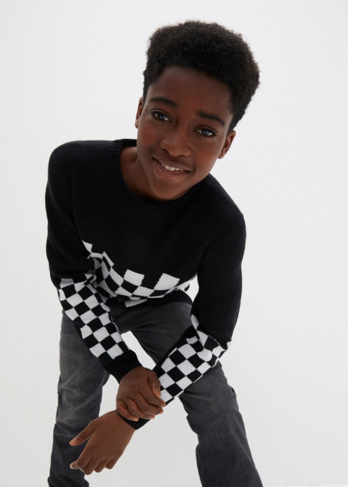 Jungen Strickpullover mit Jaquardmuster