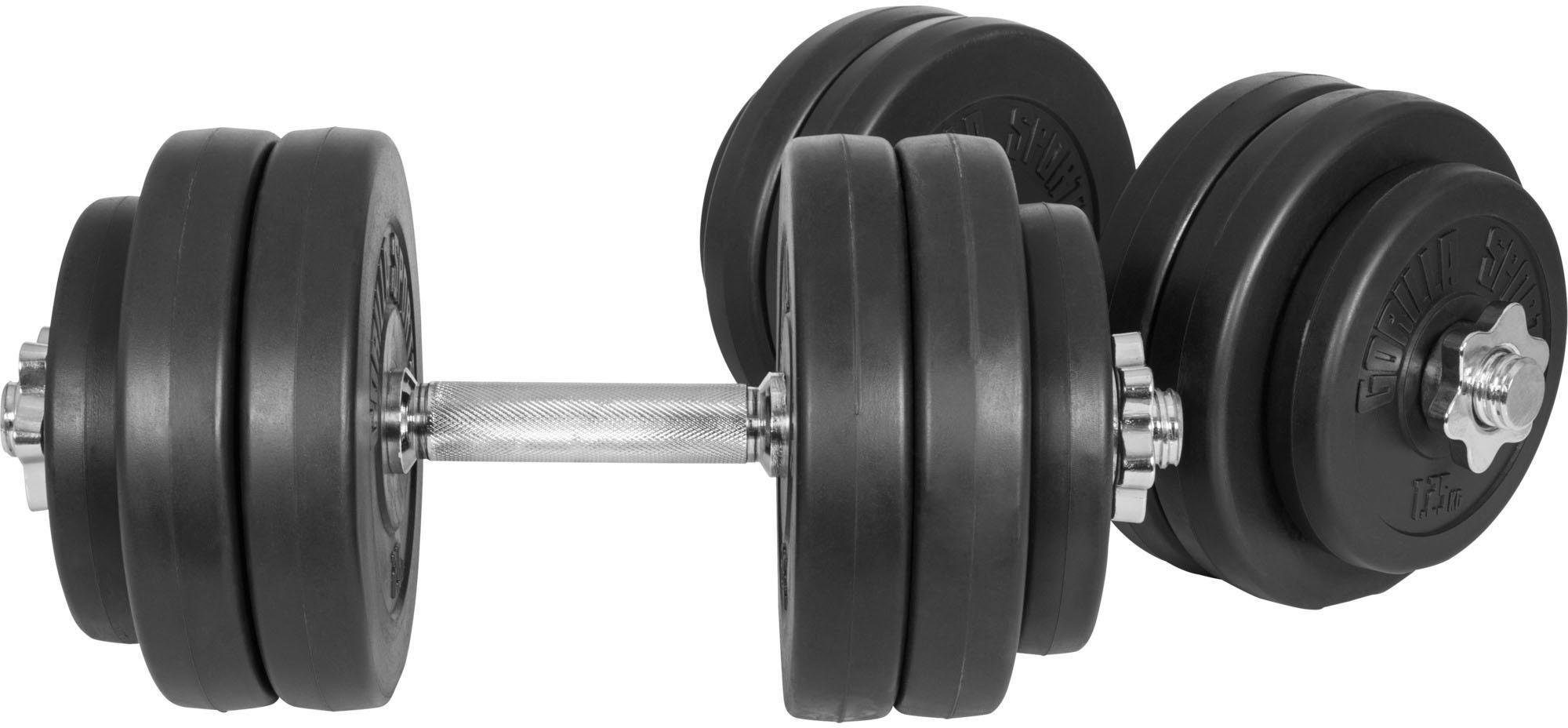 GORILLA SPORTS Kurzhantel Kurzhantelset Kunststoff 30 kg, (Spar-Set, mit Kurzhantelstangen)