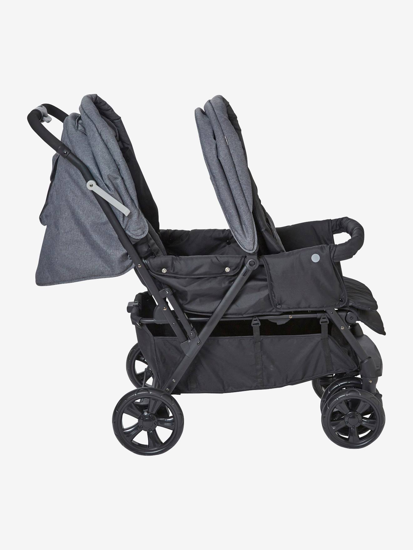 Poussette double vertbaudet Duocity2 gris