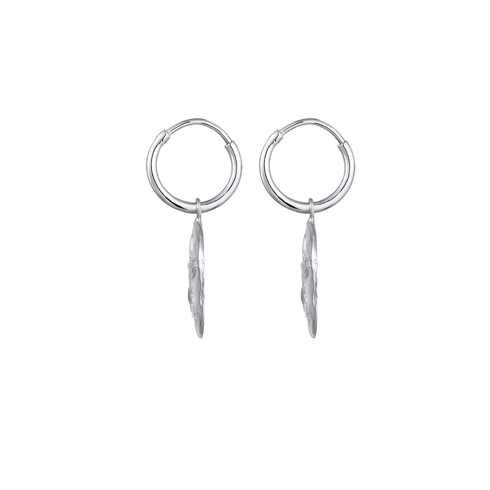 Elli Elli Boucles d'Oreilles Créoles Pendetif de Pièce Fleur Été Trend Boucles d'Oreil Boucles d'oreilles