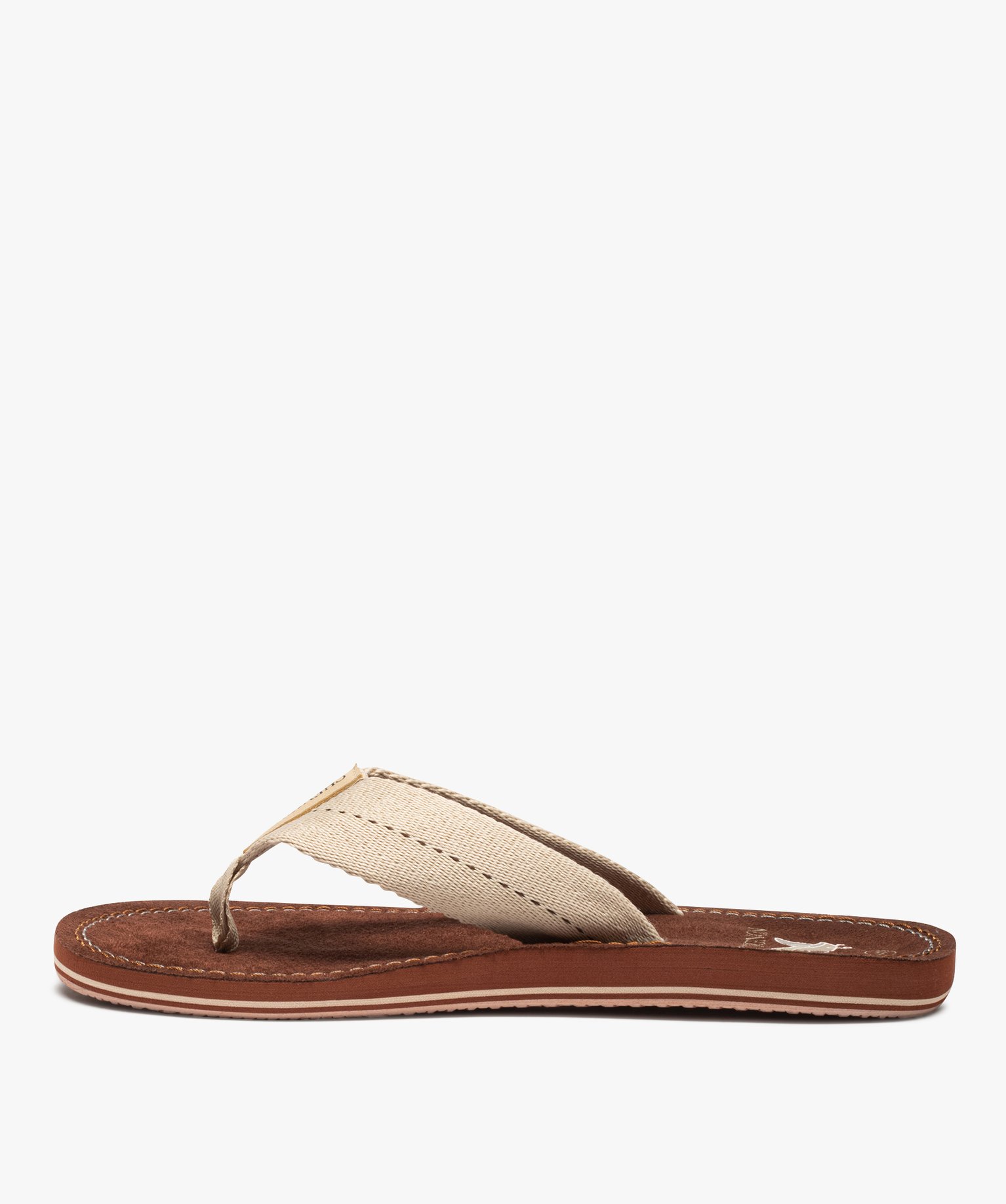Tongs homme avec larges brides en toile - Chevignon beige | GEMO
